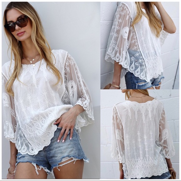 BOHO ANGEL SLEEVE TOP - Picture 3 of 9